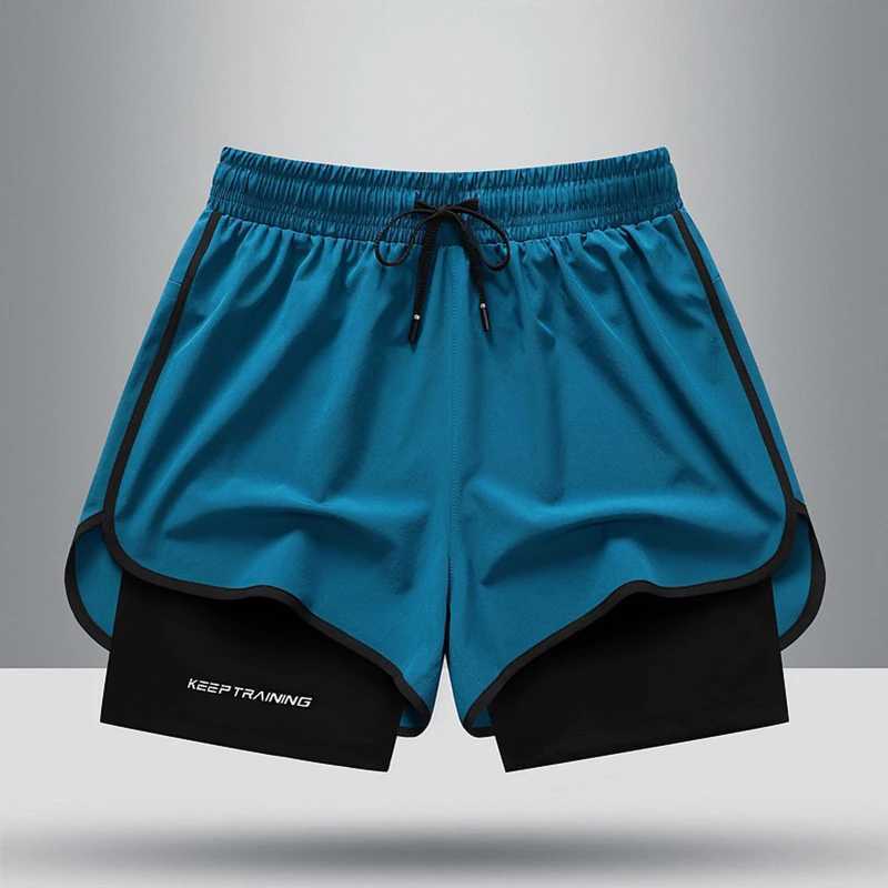Summer New High Quality Ice Silk Shorts For Sports Quick Drying Fitness Mens Three Piece Running Basketball ShortsT250304
