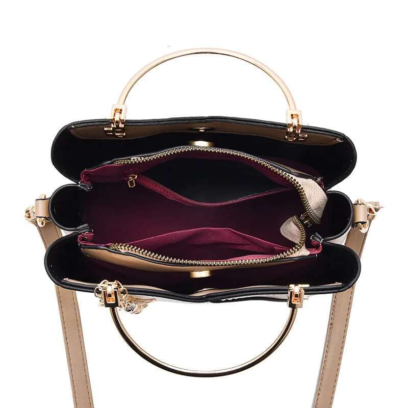 Newposs PU Leather Large Capacity Woman Handbag Grid Shoulder Bag Fashion Casual Designer Patchwork Crossbody Pack 2023