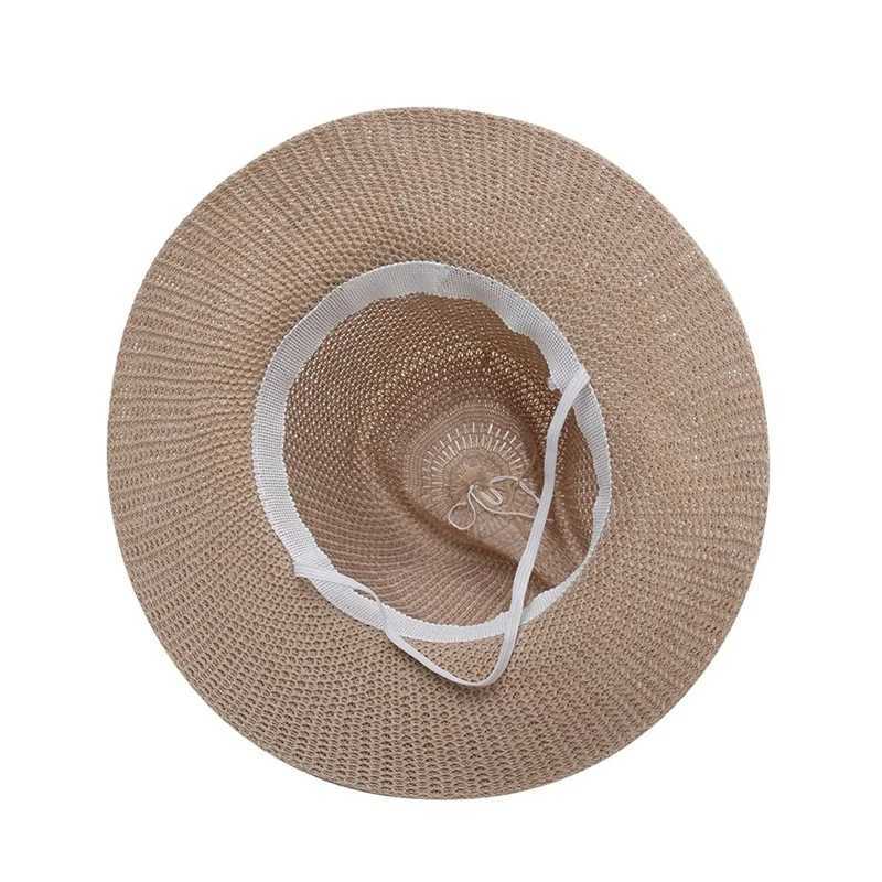 Mens Ladies Foldable Str Panama Style Sun Hat Summer Beach FloppyXJ250304