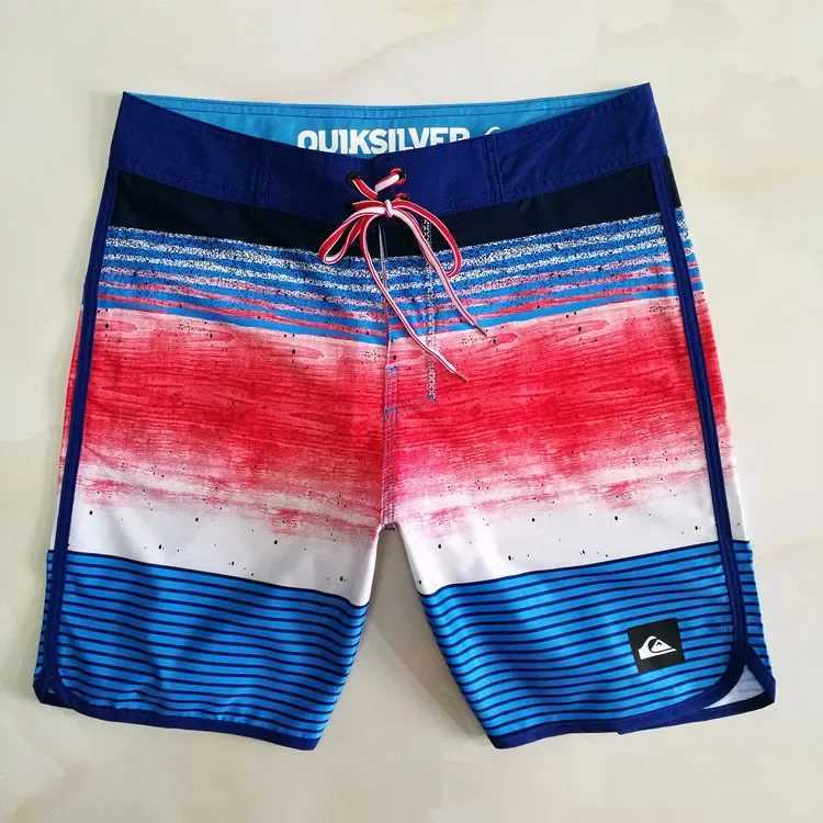 Elastic Quick Drying Fitness Training Muscle Men Beach Shorts Stripe Pattern Competition Surfing Printed Design Men M250304