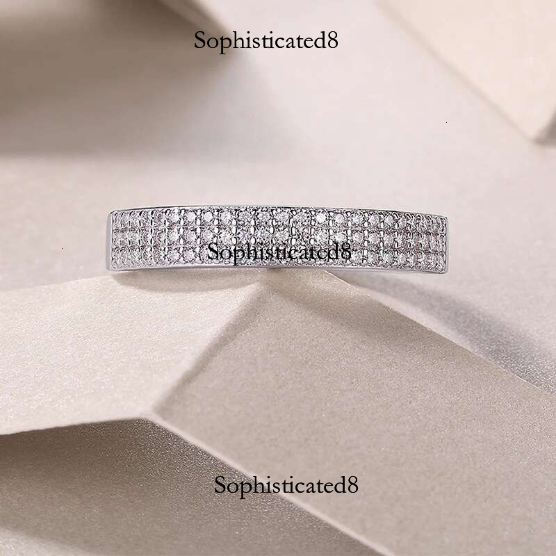 Smyoue 1/1.2/1.5mm D Vvs1 Moissanite Rings for Women 1/2 Full Eternity Bands S Pure Sier Plated Hip Hop Party Jewelry