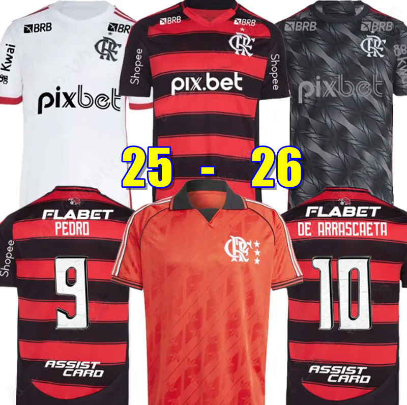 25 26 Flamengo PEDRO soccer jerseys DE ARRASCAETA B. HENRIQUE GABI L. ARAUJO GERSON AYRTON LUCAS PLATA MICHAEL MATHEUS G.