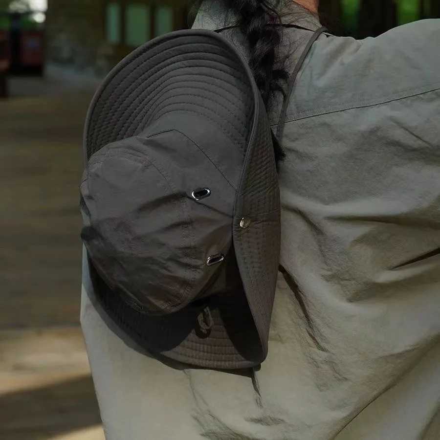 Womens Outdoor Sun Hat Summer UV Protection Bucket Safari Wide Brim Fisherman C Cowboy Men Fishing Hiking Beach Hats 2024XJ250304