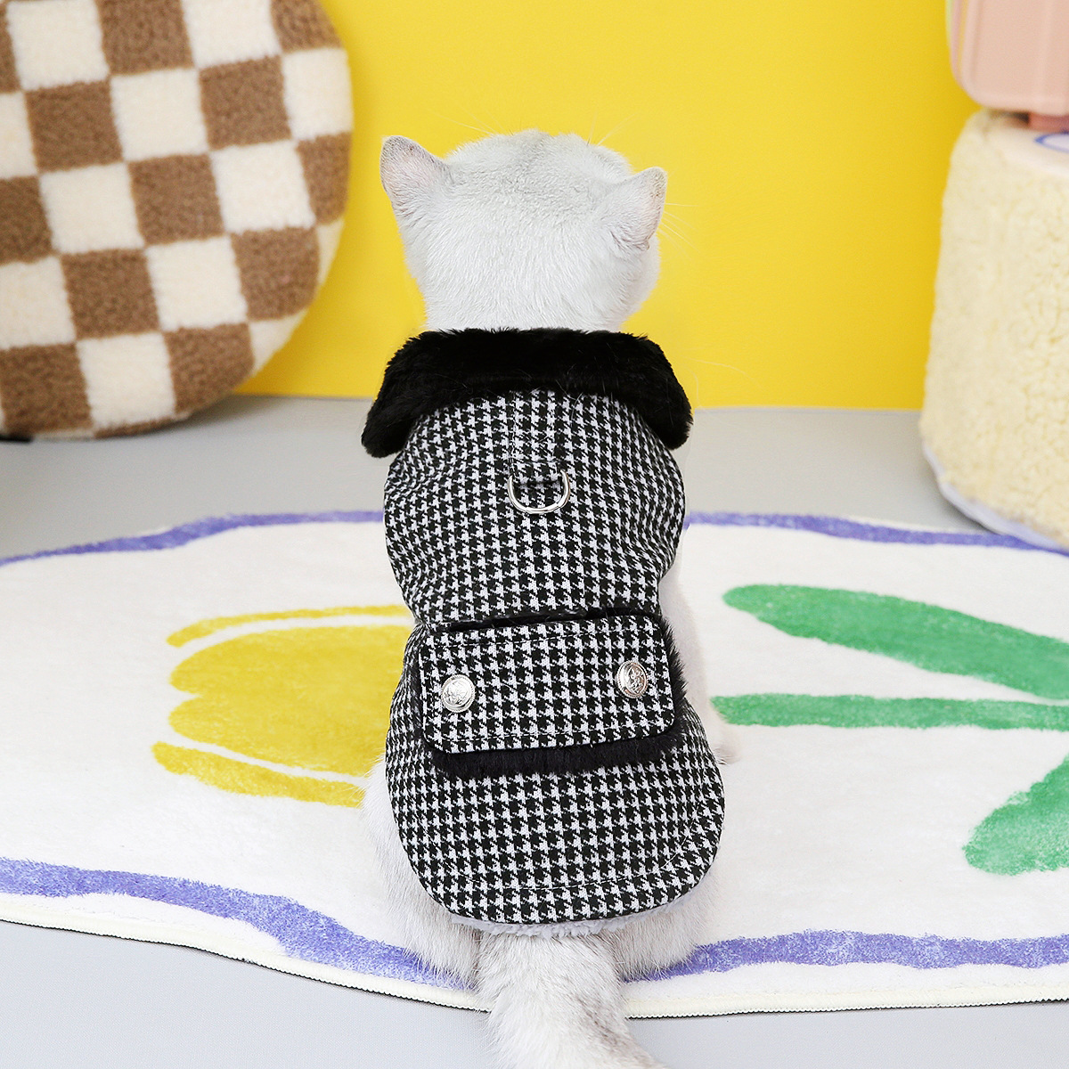Luxury Winter Cat Coat with Buckle Warm Pet Clothes for Cats KItten Clothing Dog Coat Mascotas Costume