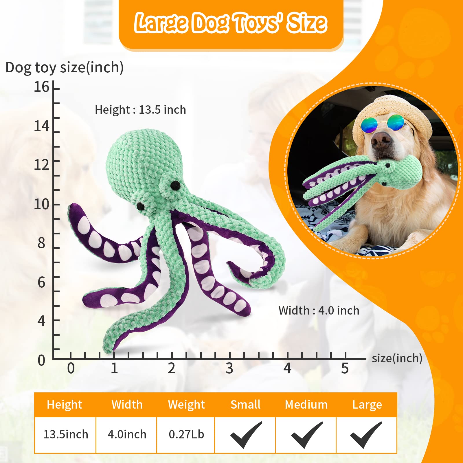 Multi-Functional Pet Plush Toy Featuring Voice Controls Sturdy Octopus Shape Ideal for Tooth Scrubbing