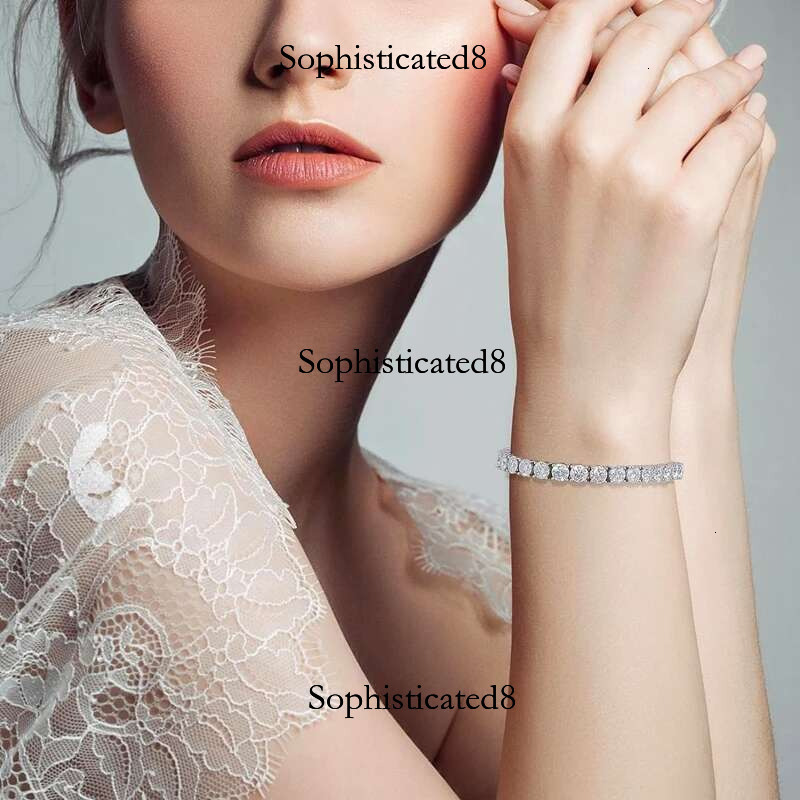 Sunite 3mm 4mm 5mm All Moissanite Tennis Bracelet for Women Men Lab Dia S Sterg Sier GRA Certificate Bangle Zircon