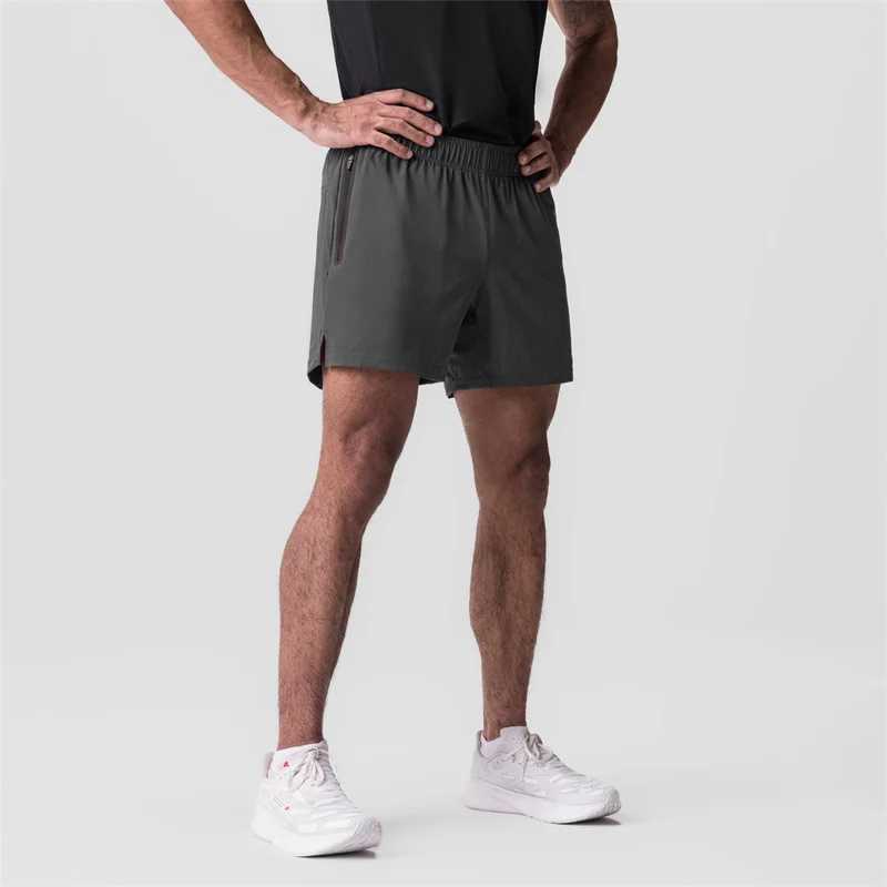 Mens Fitness Shorts Summer Woven Gym Sports Shorts Solid color Training Running Casual Quick-Drying Jogger Workout Short PantsT250304