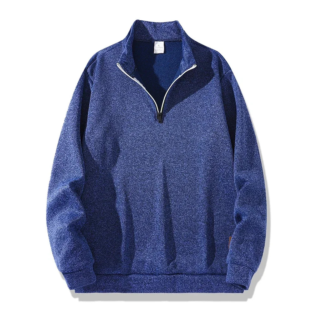 Mens Collar Sweatshirts Autumn Solid Color Half Zipper Hoodies Turtleneck Long Sleeve Pullover Warm Casual Outdoor Streetwear 250304