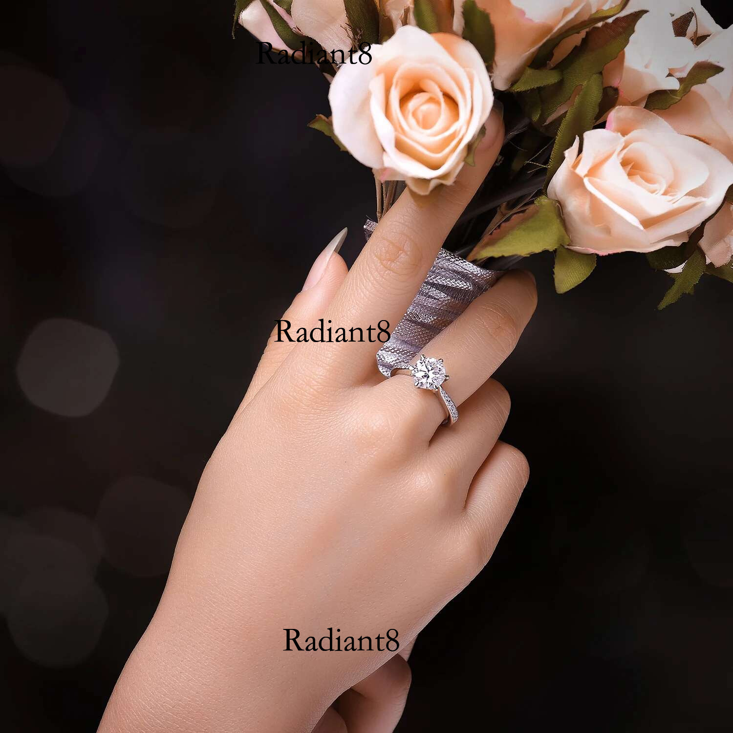 JewelryPalace Moissanite D Color 0.5ct 1ct 1.5ct 2ct 3ct Round S Sterg Sier Wedding Engagement Ring for Women