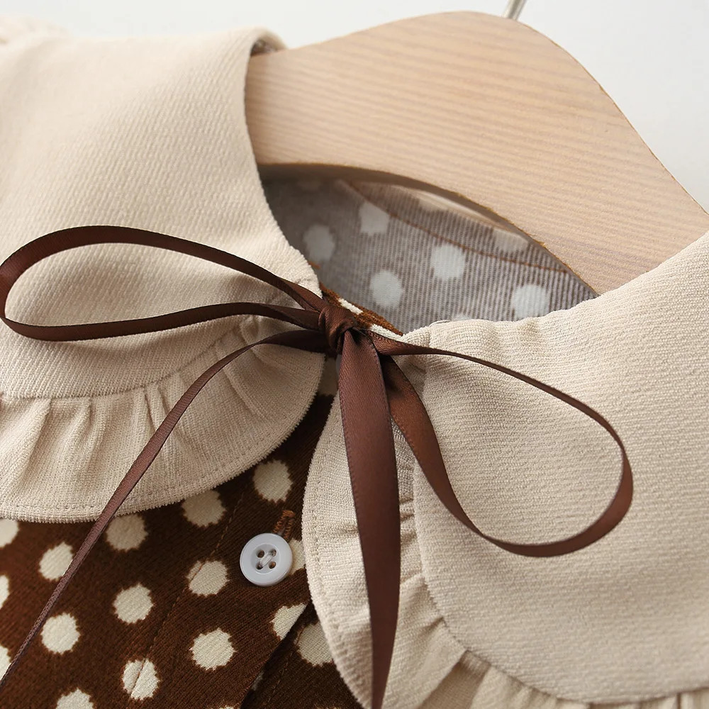 Autumn born Baby Girls Clothes Toddler Dot Princess Dress for Girl 1 year Birthday Christmas Dresses Infant Clothing 250303