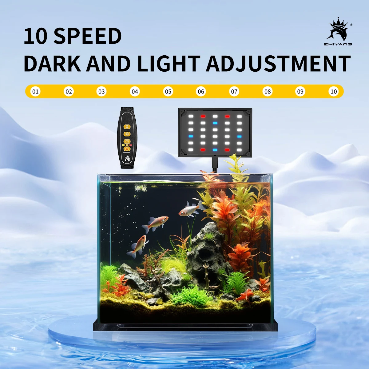 110-240V Aquarium Fish Tank Backlight Waterweed Water Grass Seed Grow Lamp Waterproof Aquatic Plant LED Grow Light 9W 14W