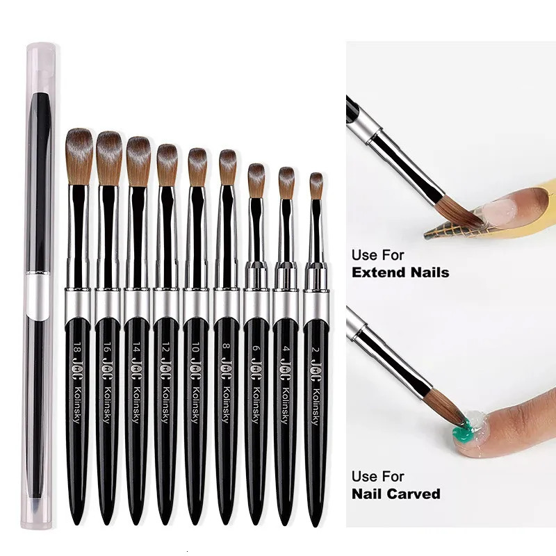1PC Nail Acrylic Brush Kolinsky Sable Acrylic Brush UV Gel Carving Pen Brush Liquid Powder DIY Nail Drawing 250304