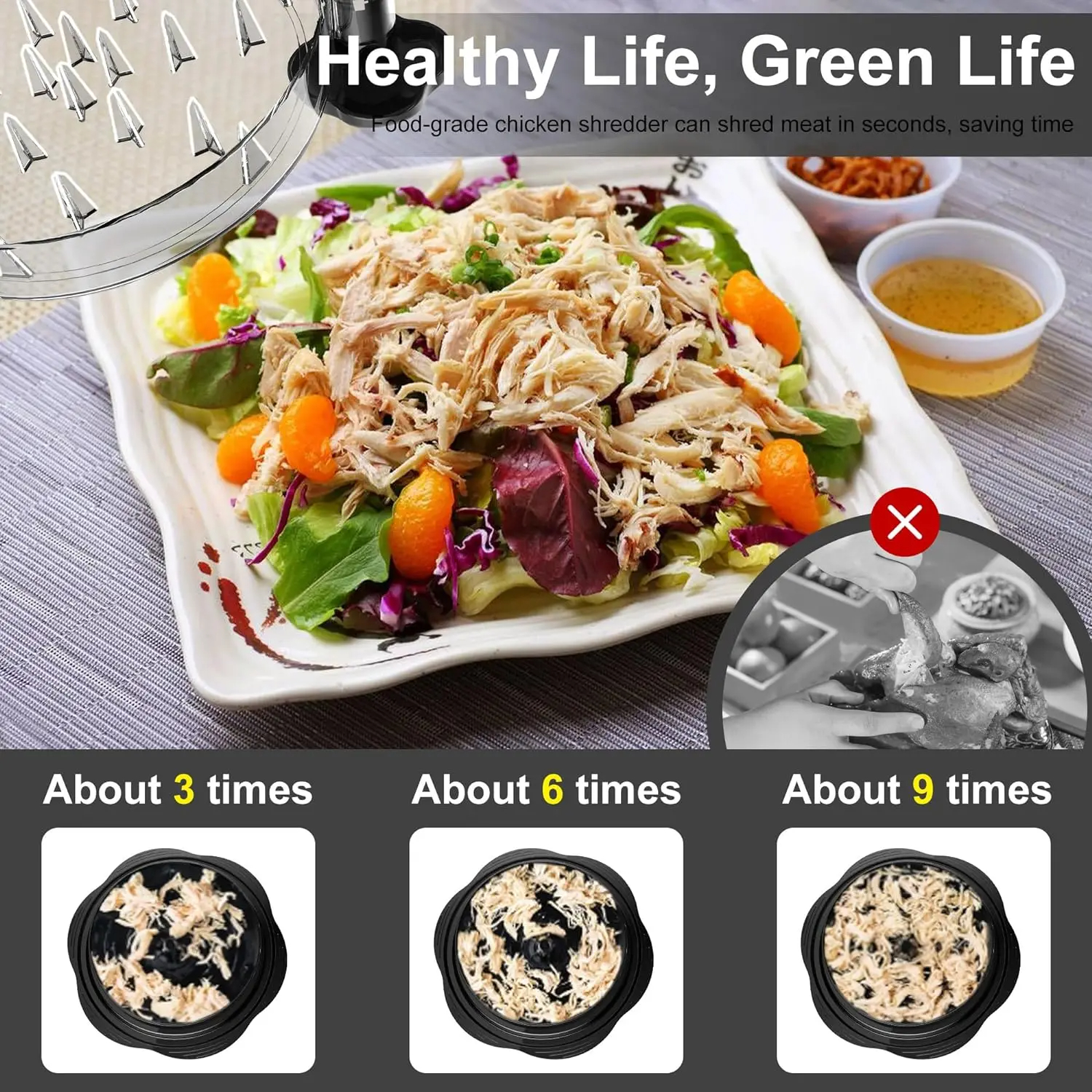 Chicken Shredder Tool Meat Breast Shredding Separation Mincing Grinder Machine With Lid For Shredding Chicken Pork Beef