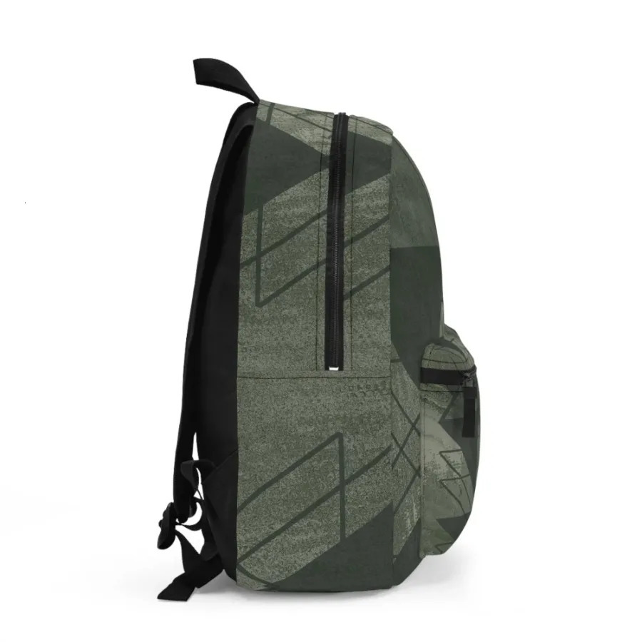 Ship from US Large Waterresistant Backpack Olive Green Triangular Colorblock Durable and Stylish 250304FBB
