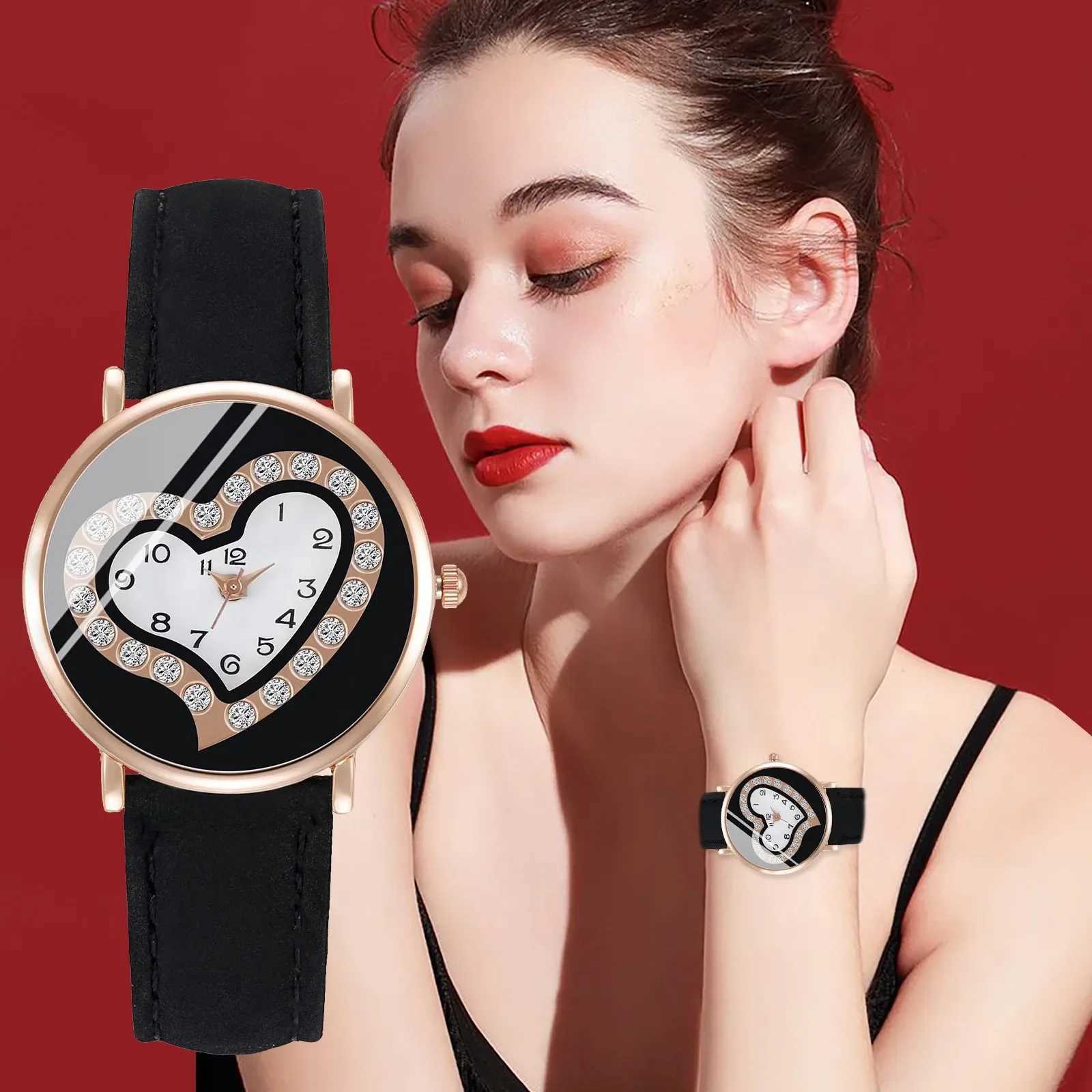 2024 New Ladies Leather Str Analog Quartz Fashion Temperament Ladies Watches Womens Wrist Relogios FemininoXJ250304