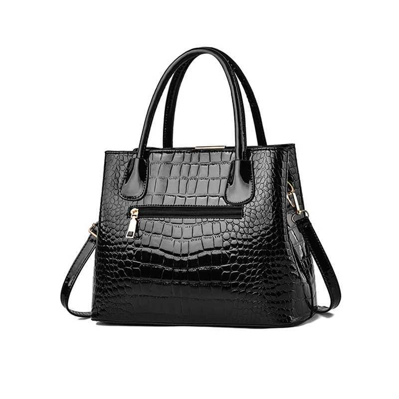 New bright leather handbag stone womens bag large capacity single shoulder crossbody bag Europe and the United States casual wo Z250303