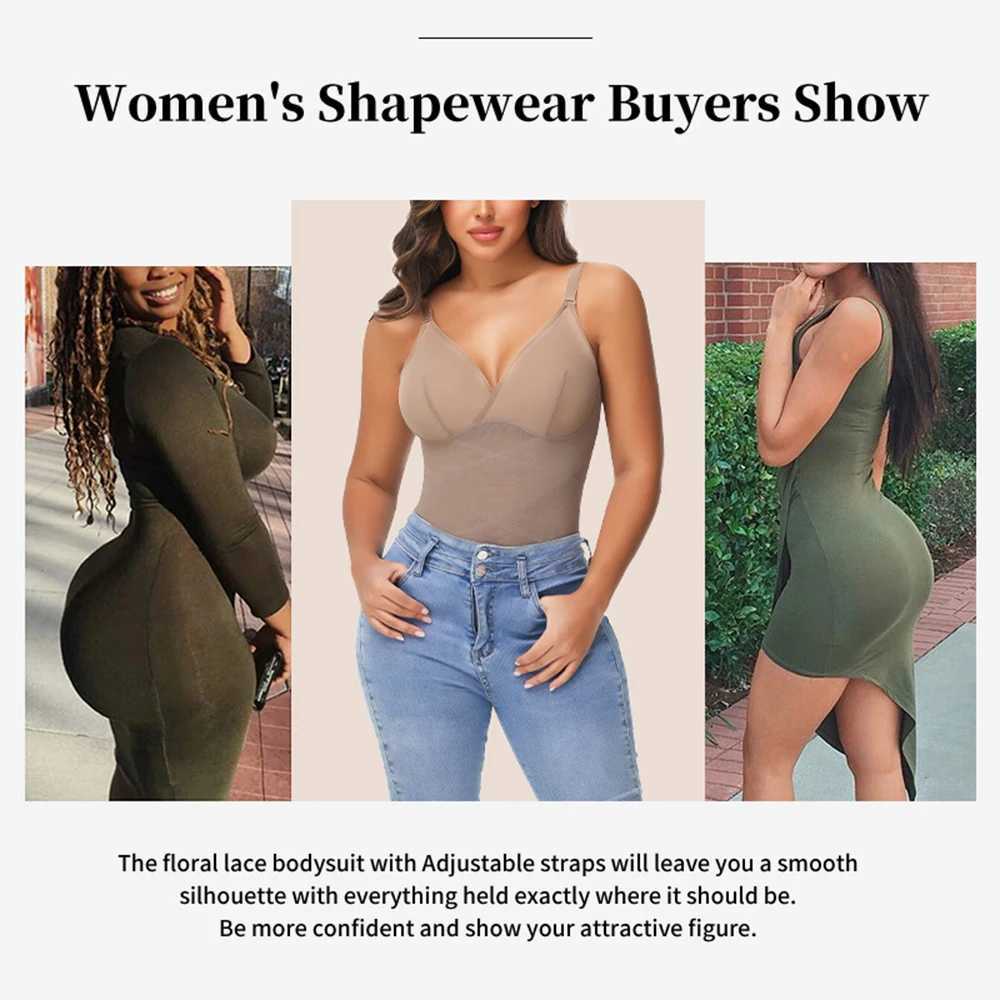 V Neck Shapewear Bodysuit Tummy Control Waist Trainer Body Shaper Open Crotch Shapewear Slimming Open Crotch UnderwearXJ250304