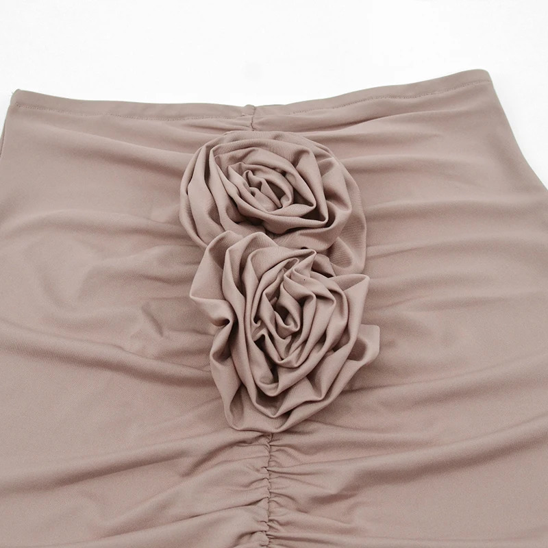 Fashion Skirt Women Summer Streetwear Solid Skirts Appliques Sexy Split Slim Elegant Party Stralght High Waist Skirts Female 250224