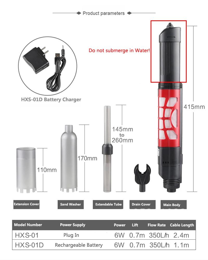 Aquarium Hot New Automatic Gravel Electric Cleaner Water Filter Vacuum Aquarium Siphon Cleaning Fish Sand Tank Washer for Tool
