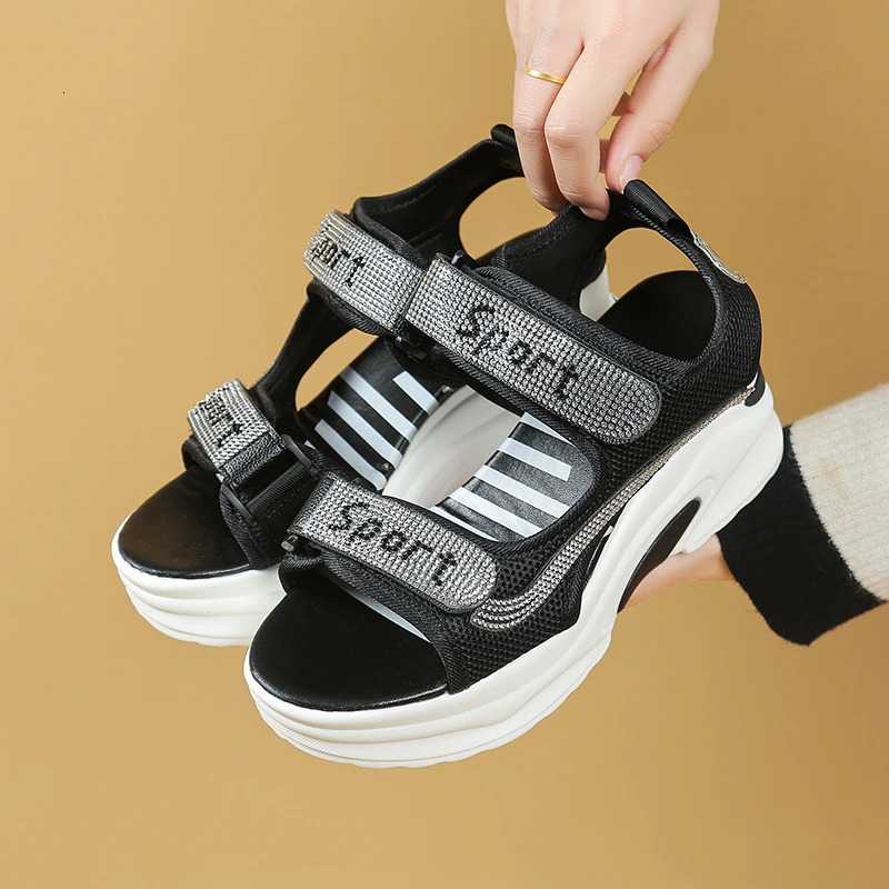 Sports Sandals for Women Summer Fish Mouth Wedge Muffin Platform Daddy High Heels To Increase Womens Shoes 250303