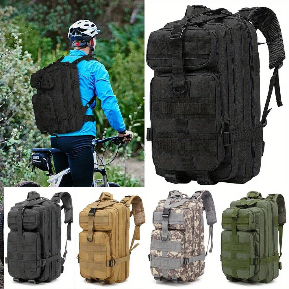 Ship from US 30L outdoor Molle backpack canvas camping hiking bag 250304FBB