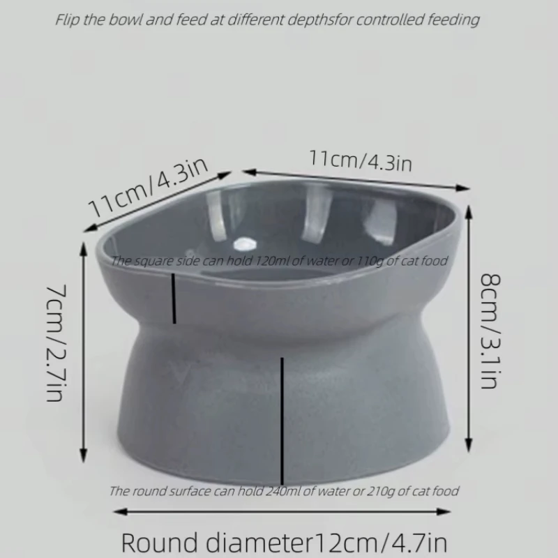 1pc Plastic High Footed Slanted Bowl for Pets, Water and Food Feeders, Suitable for Cats and Dogs