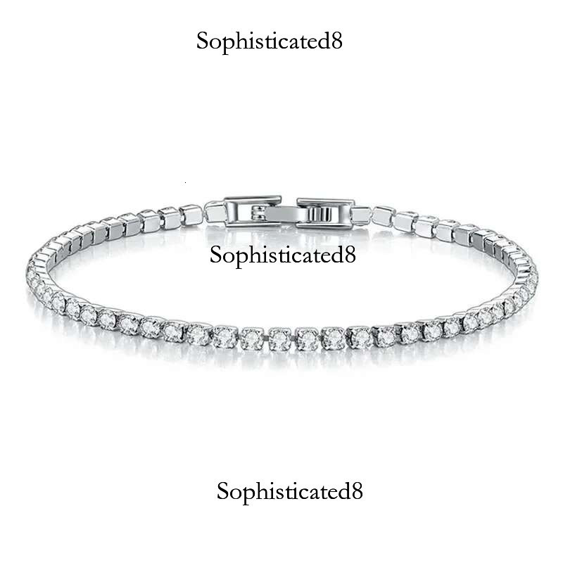 Hot selg sterg sier tennis rose gold shiny and fashionable hip-hop women's zircon bracelet, jewelry gift