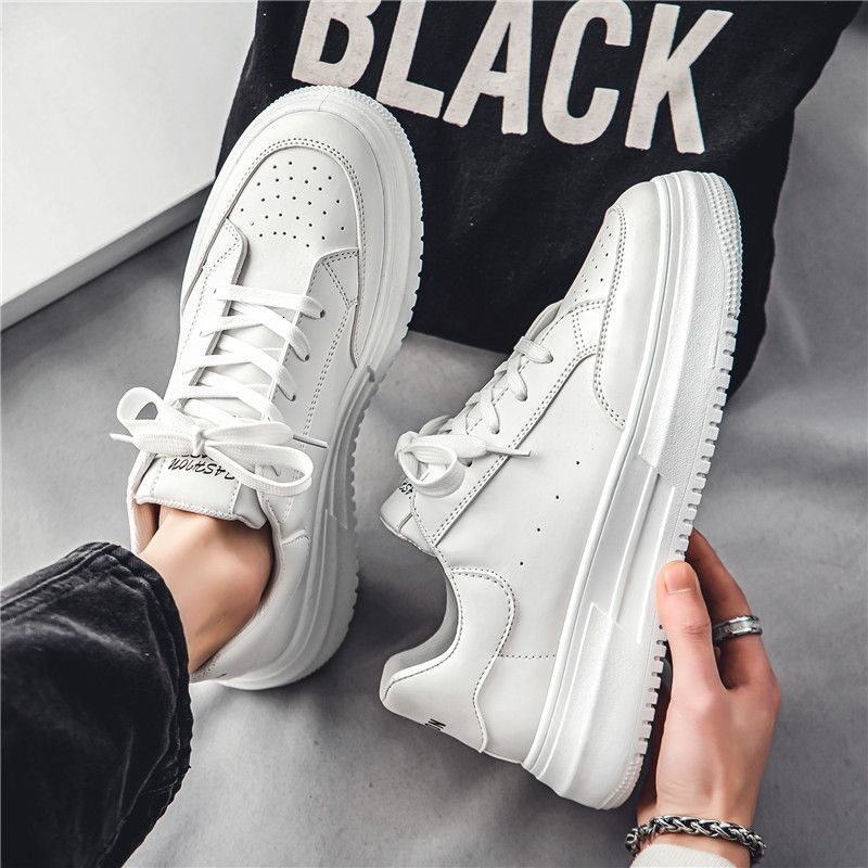 2025 Designer s New Spring And Summer Men s Breathable Soft Sole White Men s Multi-functional Sports Thick Sole Casual Fashion Board Shoes