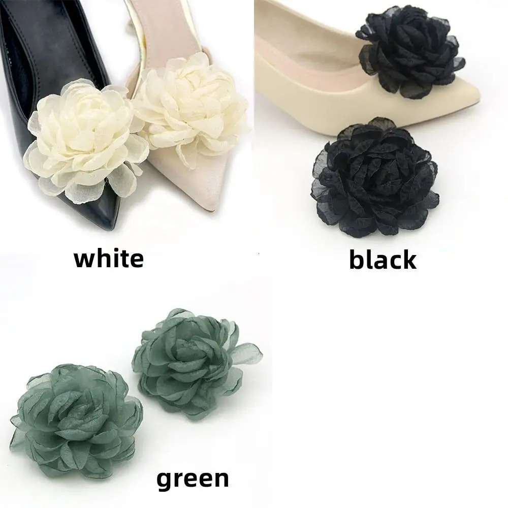 1Pair Fashion Rose Flower Shoe Clips Flowers Shoe Buckles for Women Wedding Party Prom Daily High Heel Charm Buckle 250218