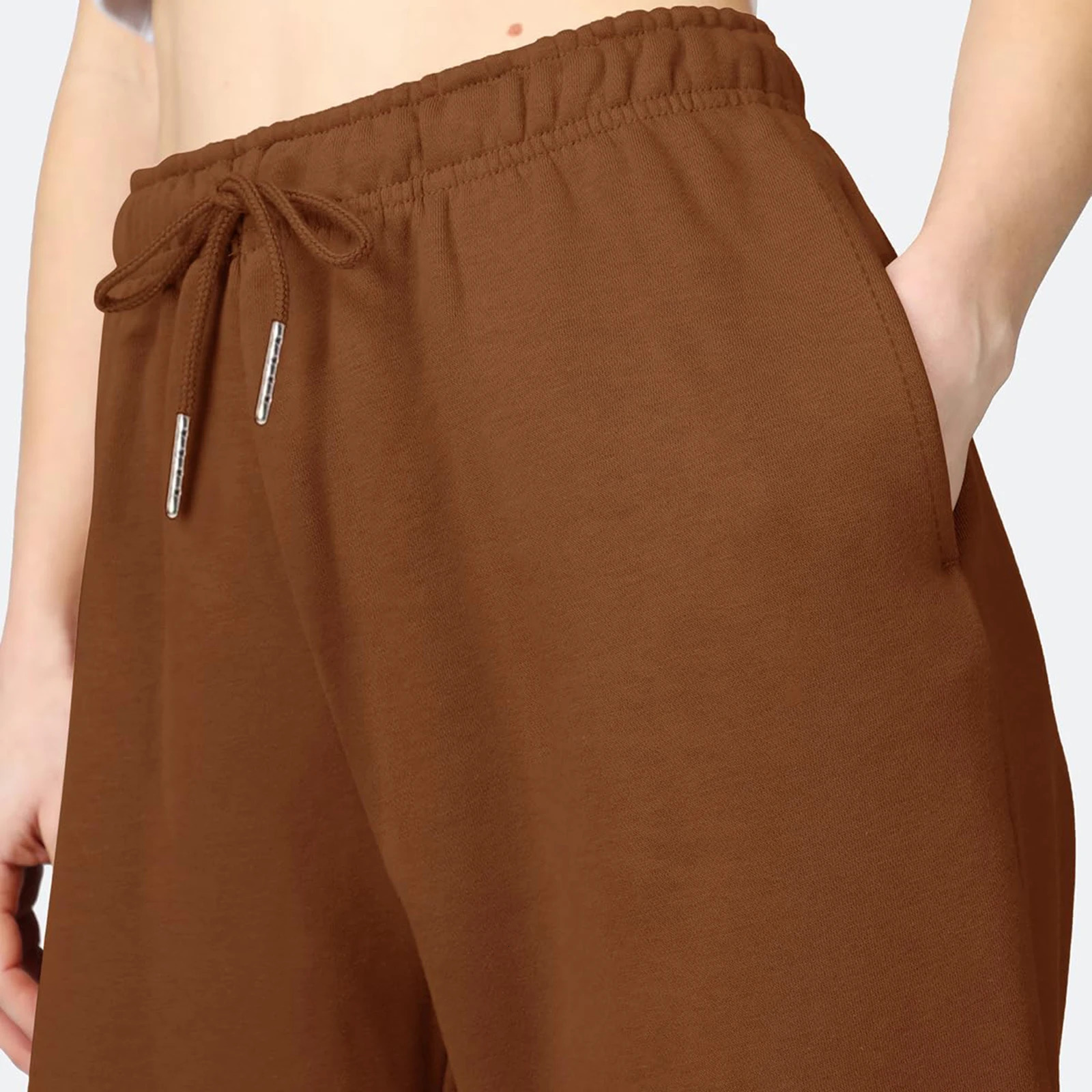 Fashion Womens Casual Pants Joggers Sweatpants Solid Color Drawstring High Waist Wide Leg Trousers Streetwear Casual Outfits 250303