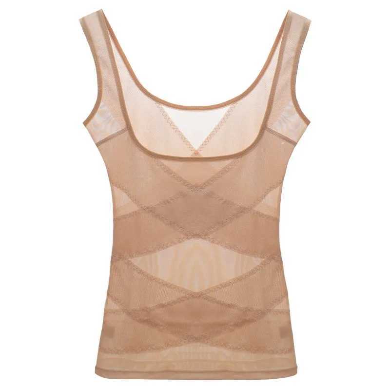 New One-piece Womens Ultra-thin Breast port Tummy Control Waist Tightness Seamless U-neck Shapewear Vest Cross UnderwearXJ250304