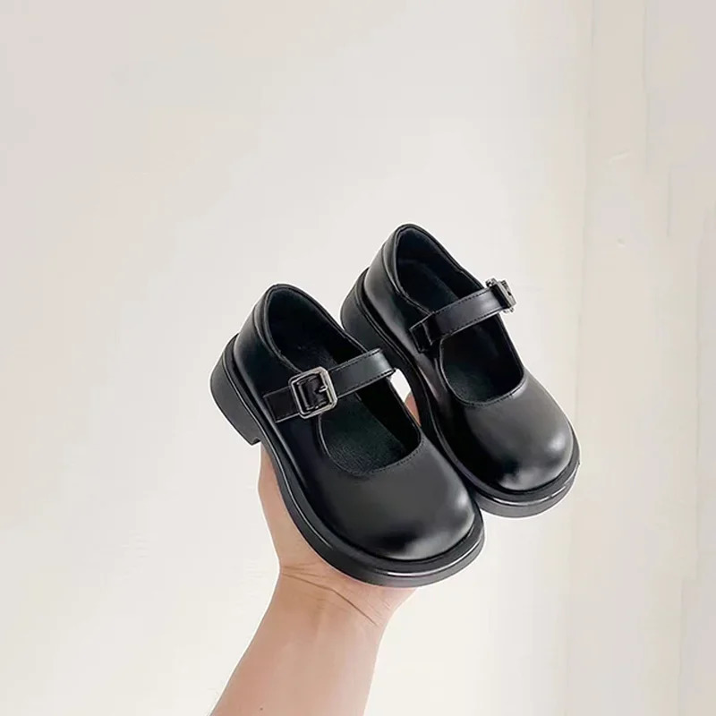 Girls Leather Shoes for Party Wedding Children School Performance Roundtoe Nonslip Fashion Kids Loafers AntiSlippery 250303