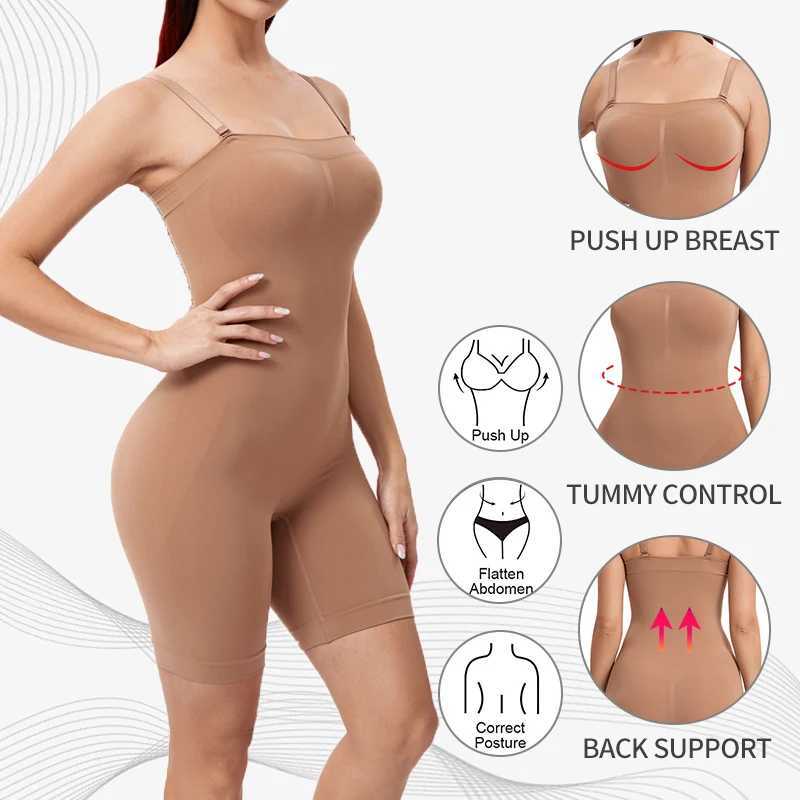 Seamless Bodysuit Women Shapewear Butt Lifting Tummy Sheath Thigh Slimmer Over Bust Compression Body Shaper Postpartum UnderwearXJ250304