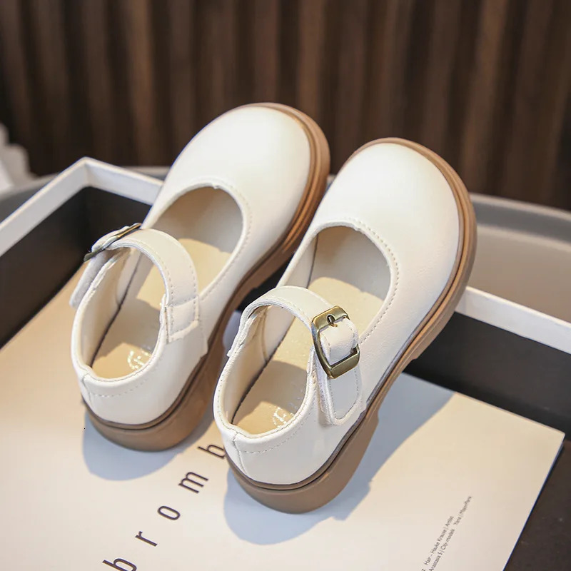 Boys Leather Shoes Soft Fashion Britain Style Black Baby Girls Casual Uniform School Children Versatile Loafer Simple 250303