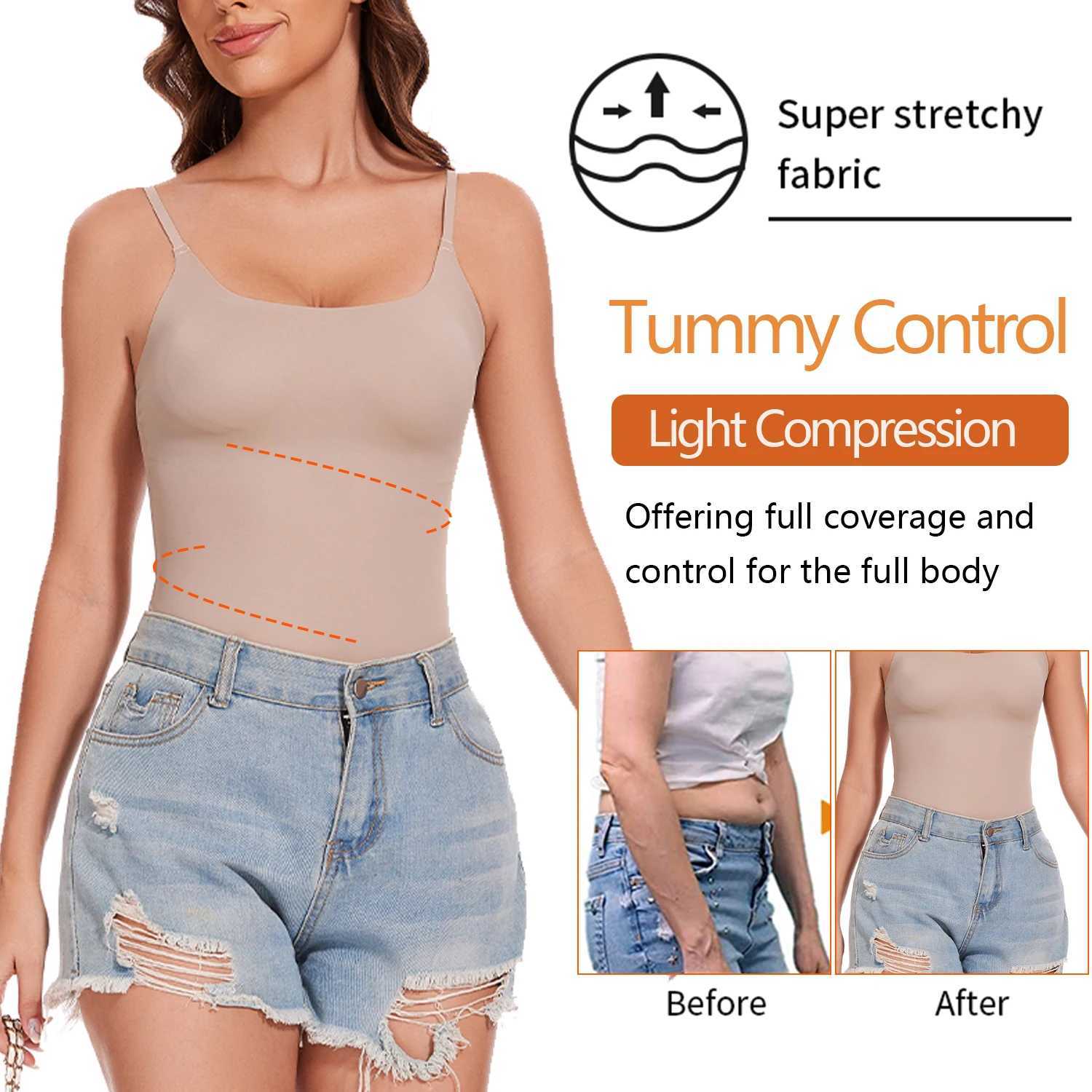 New Tank Tops Camis Women Crew Neck Shapewear Waist Tummy Control Body Camisole Summer Black Nude Smooth Slimming Vest NewXJ250304