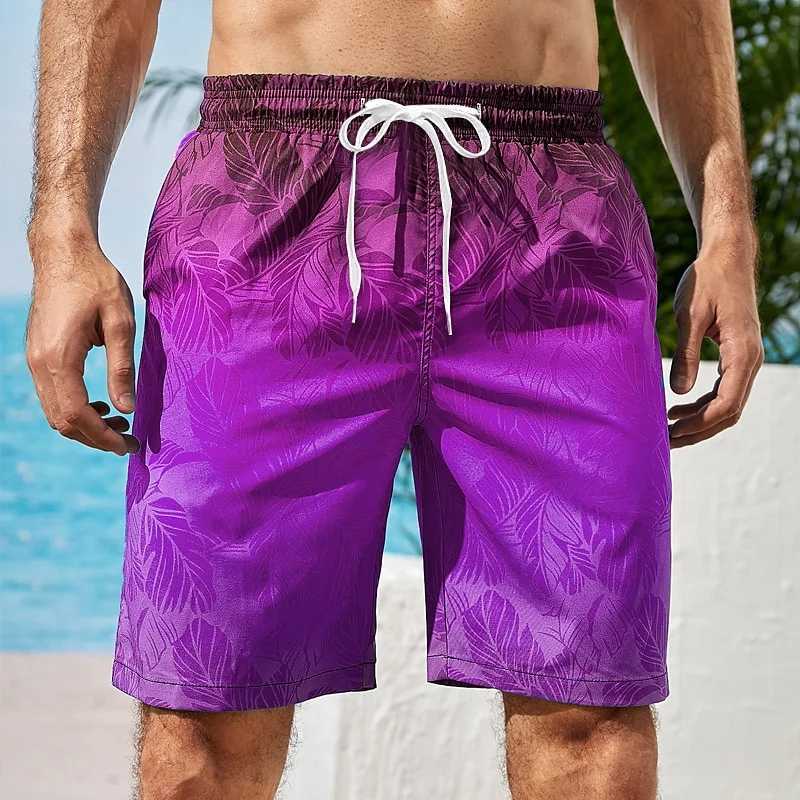 Gradient Graphic Beach Shorts For Men Colorful 3D Printed Board Shorts Summer Casual Vacation Short Pants Loose Surf Swim TrunksT250304