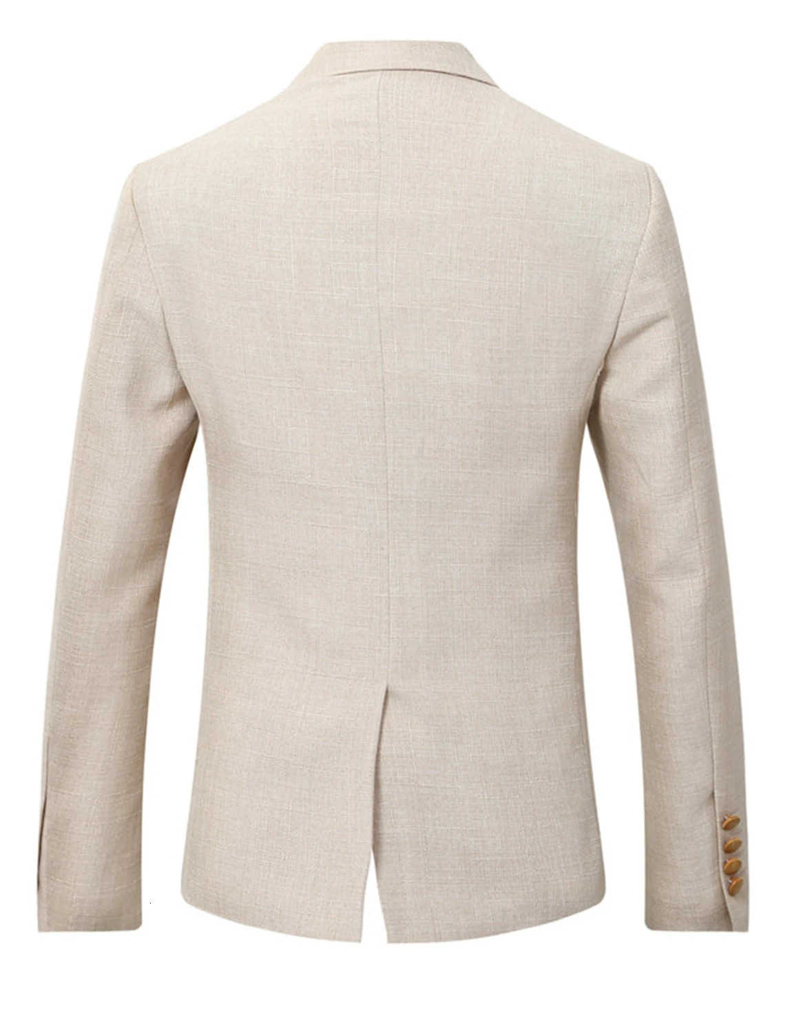 Beige Linen Suit for Men 3 Pieces Formal Wedding Prom Set Slim Fit Jacket Man Groom Tuxedos Costume Homme 250303