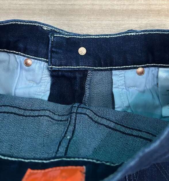 Quality 2025 Spring High Waist Retro Straight Deep Blue Split Jeans For Women