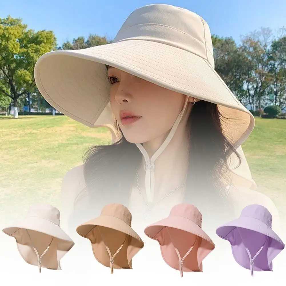 Sun Hat Large Brim Womens Face-covering Shl Anti-UV Summer Cycling Beach Outdoor Sunshade Mountaineering HatXJ250304