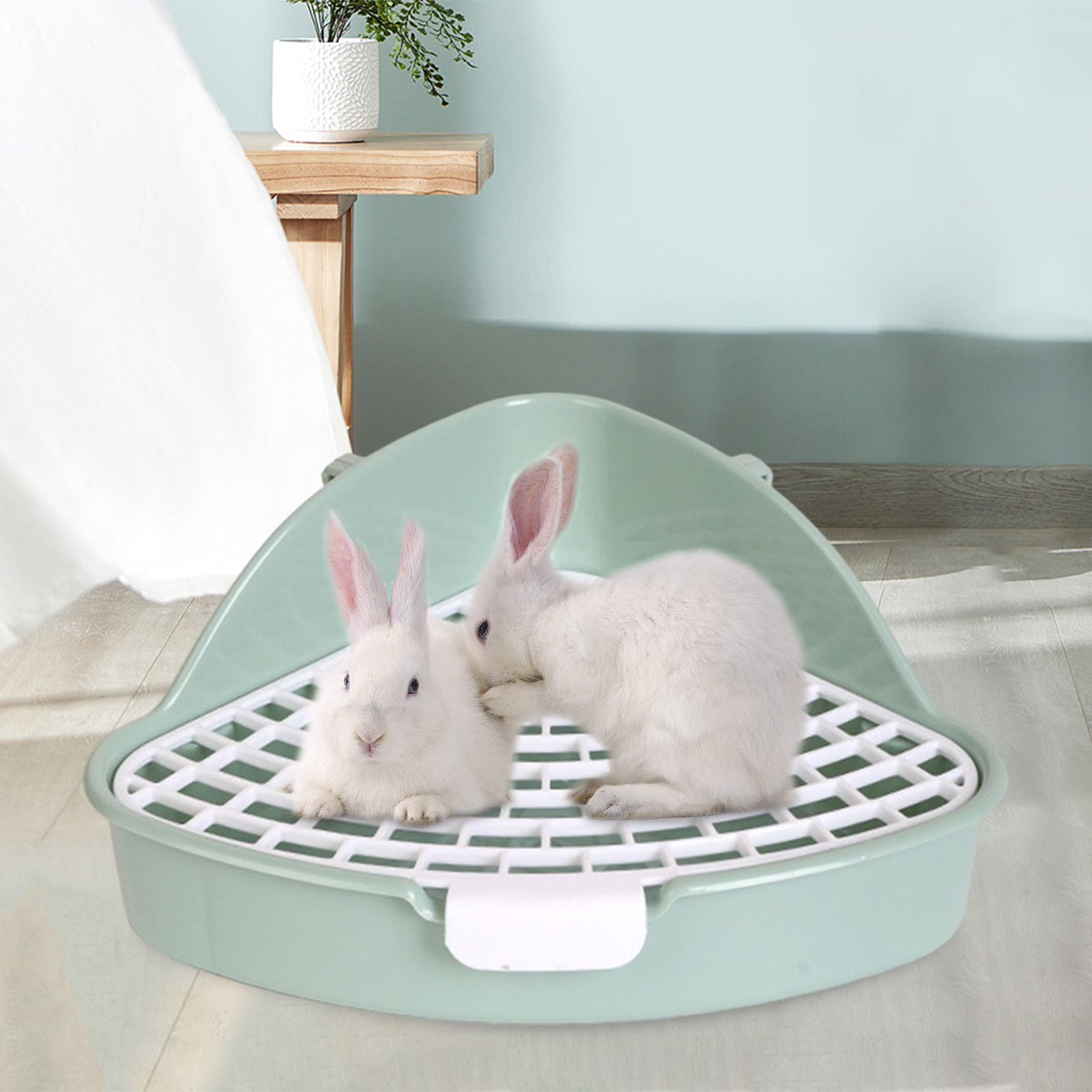 Rabbit Litter Box Potty Triangle with Grid Pet Toilet for Chinchilla Rabbit Small Animals Pet Supplies