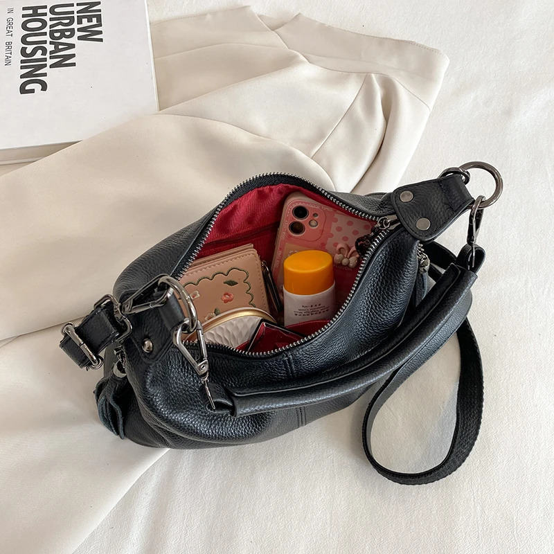 High quality genuine leather shoulder bag long strap doctors bag vintage womens handbag cowhide leather bag 250303