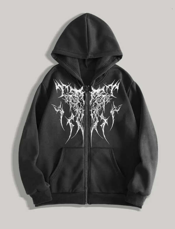 Y2K Punk Digital Printed Casual American Gothic Couple Sports Hoodie gift for man