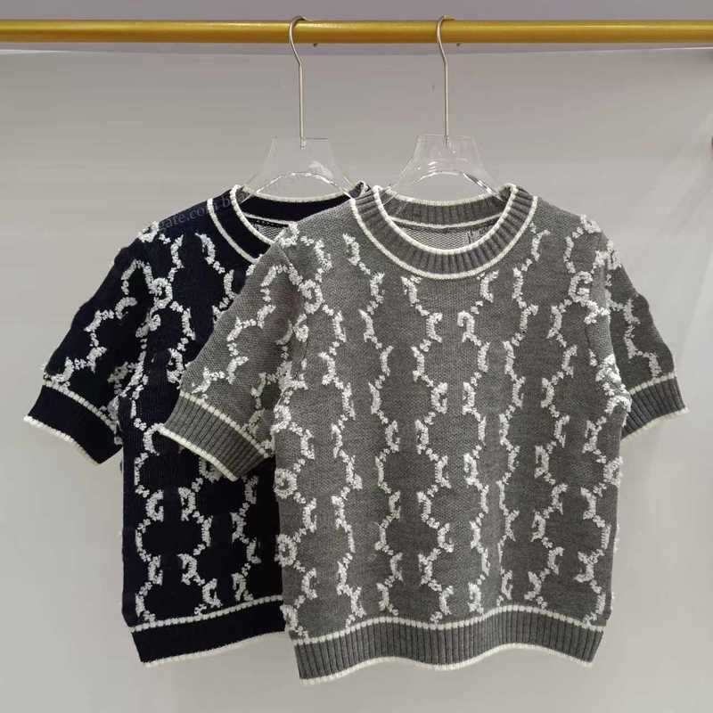Luxury Designer Women's T-Shirt brands high version Knitted Round Neck Letter Knitted Short Sleeve Women's Fashion Versatile Top Style