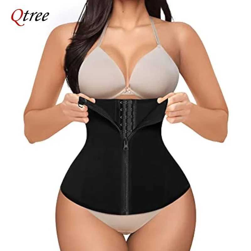 Qtree Waist Trainer for Women Corset Belly Cincher Tummy Control Bustier Shapewear Slimming Body Shaper Neoprene Workout GirdleXJ250304