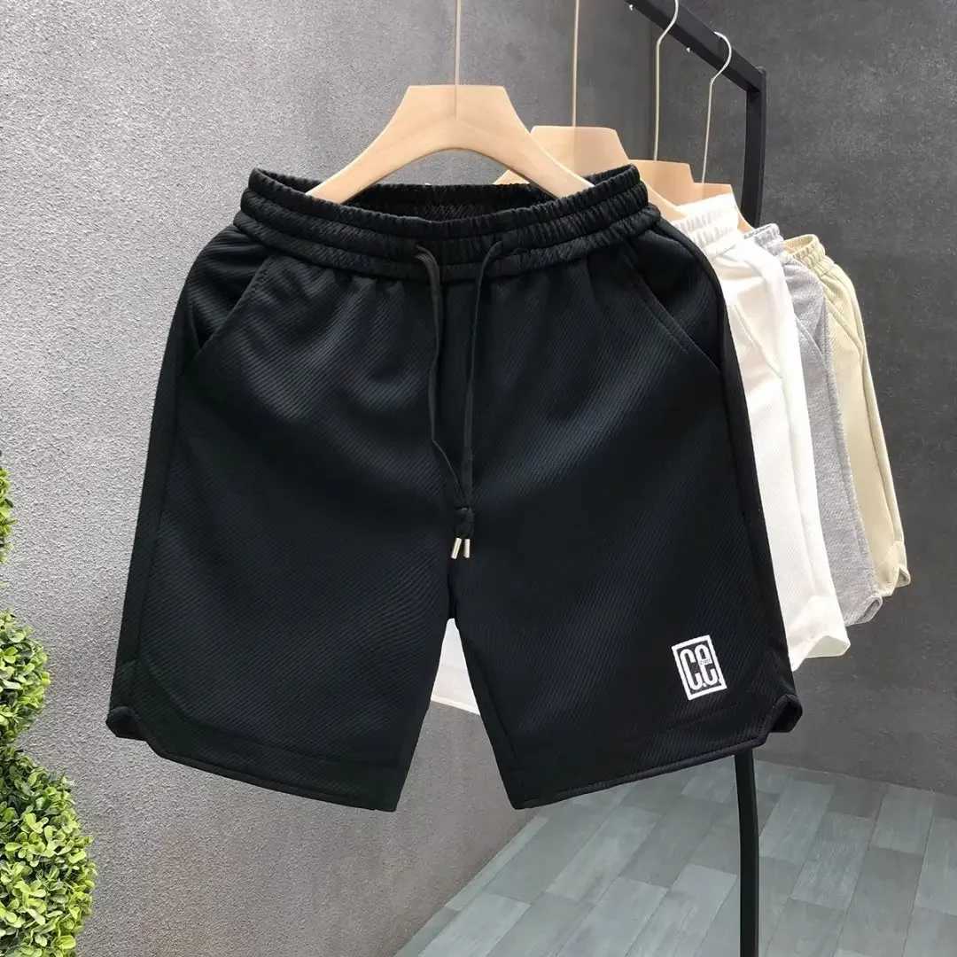 Mens Casual Trendy Printed Sports Shorts Summer Style Fashionable Five-piece White Versatile Mid-length Pants For MenT250304