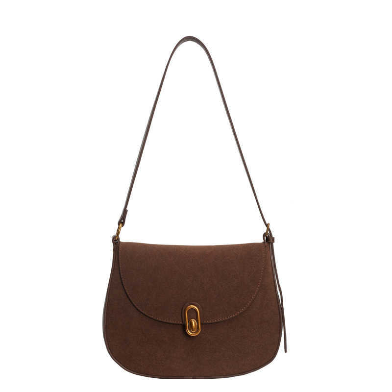 Women's bag winter high-end fashion saddle bag niche commuting simple crossbody bag 250315