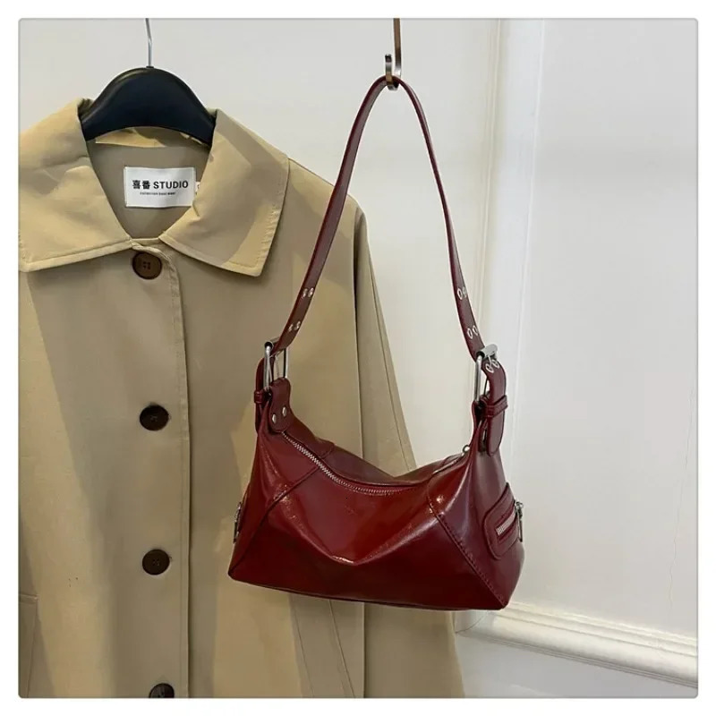 Zipper PU High Quality Crossbody Bag Solid Color Trendy Fashion Satchels Shoulder Bag Soft Versatile Womens Handbag 250303