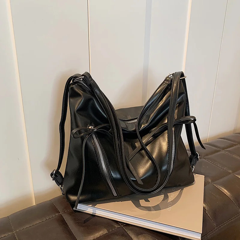 Bow Backpack for Womens Trendy and Fashionable Korean Tote Bag Casual Large Capacity One Shoulder Backpack 250228