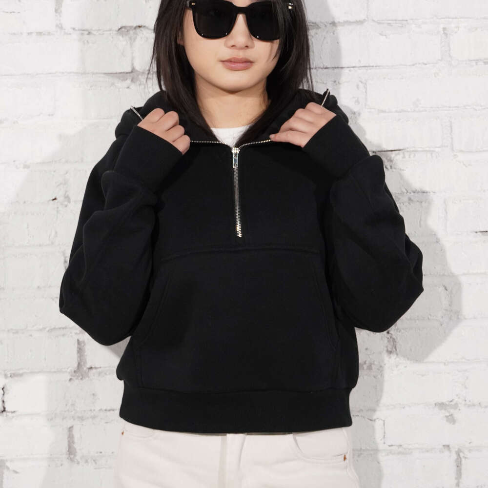Custom Puff Printing Hoodies Heavyweight Pullover Half Zip Cotton Unisex Blank Women's Embroidered Hoodie & Sweatshirt