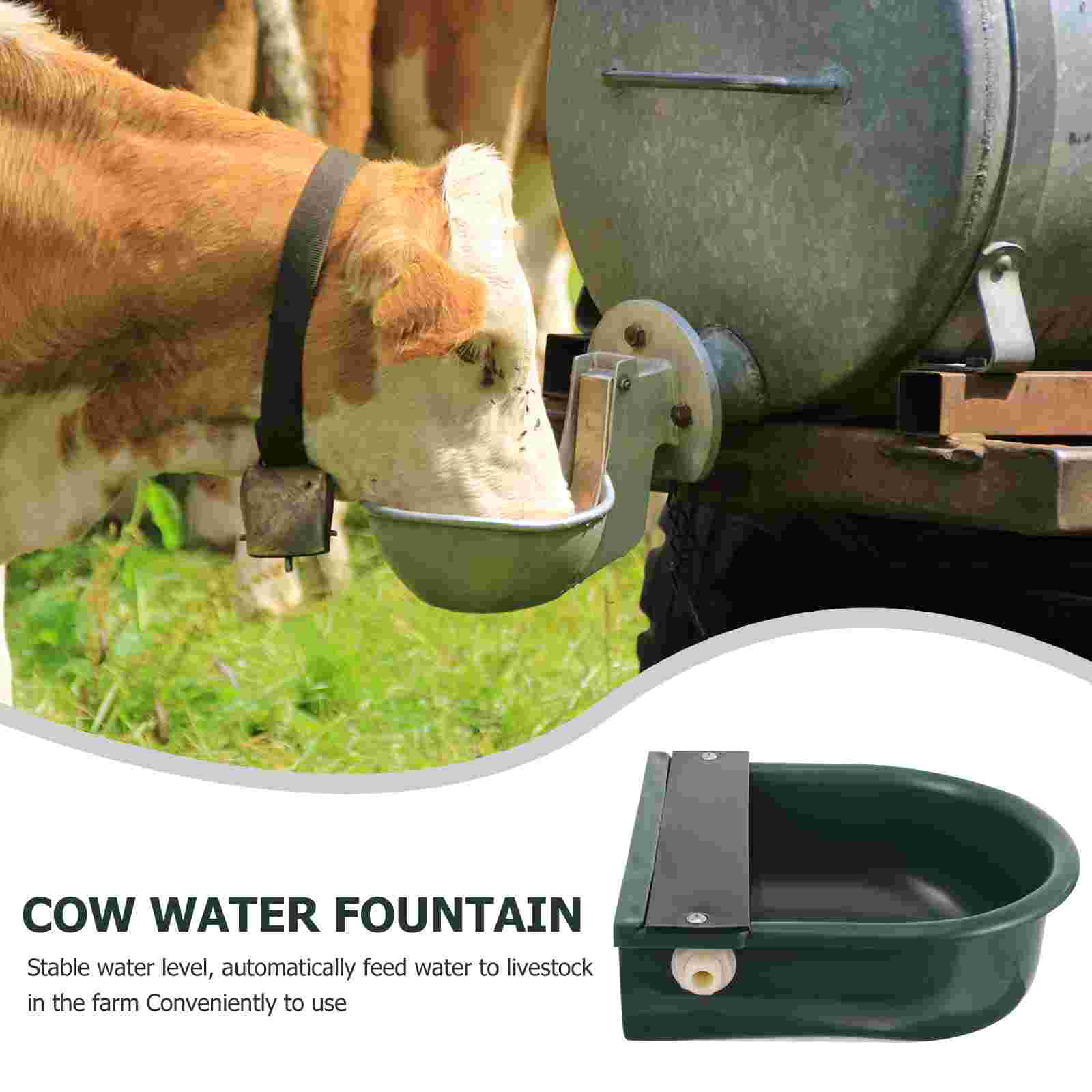 Water Cup Sheep Outdoor Cow Dispenser Automatic Horse Waterer Bowl Dark Green Livestock Feeder